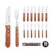 Jogo De Talheres Churrasco Faqueiro Inox 16 Pecas Hamilton Beach BBQ Cabo de Madeira 1
